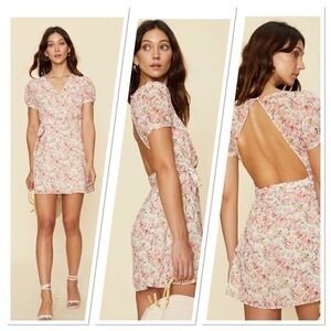 LPA Cutout Floral Wrap Dress
